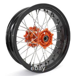 For KTM 690 Enduro / R 2008-2021 Supermoto 17 Complete Wheels Rim Hubs Flange