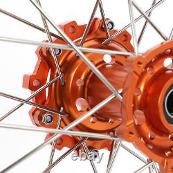 For KTM 690 Enduro / R 2008-2021 Supermoto 17 Complete Wheels Rim Hubs Flange