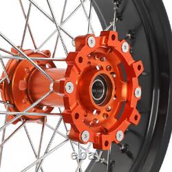 For KTM 690 Enduro / R 2008-2021 Supermoto 17 Complete Wheels Rim Hubs Flange