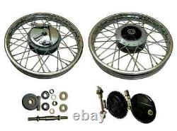 For ROYAL ENFIELD COMPLETE 19 FRONT & REAR WHEEL RIM BULLET ELECTRA 350 500 DLX