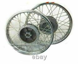 For Royal Enfield 350 500 Complete Pair Steel Wheel Rim Wm2 19 @Vi