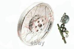 Front Wheel Rim With 7'' Complete Light Hub Drum Polished For BSA Royal Enfield