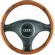 Genuine Audi Wood Rim Steering Wheel Complete. A3 A4 A6 A8 S Line Tdi Etc. 15a