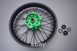 Green Enduro Rear Wheel / Rim Complete KAWASAKI KLX 450 R 2012-2015 2,15x18