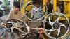 How We Repaired Severely Bent Motorcycle Wheel Alloy Rim Welding Truing U0026 Perfect Restoration