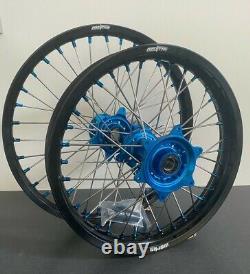 Husqvarna FC FE TE Motocross Wheels Rims Black Blue Complete 18/21 125 250 450