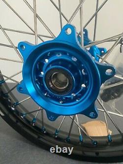 Husqvarna FC FE TE Motocross Wheels Rims Black Blue Complete 18/21 125 250 450