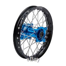 Impact Complete Wheel Rear 14 x 1.60 Black Rim/Silver Spoke/Blue Hub for Suzuk