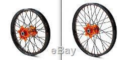 KTM Wheel Set Factory Billet Orange Hub Black DID Rim 19 Rear 21 Front Assembly