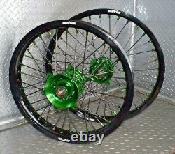 Kawasaki KX250F KX450F Motocross Wheels Rims Black Green Complete 19/21 250 450