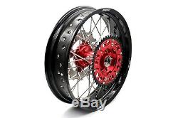 Kke 17 Inch Supermoto Complete Wheel Rim Set Fit Honda Xr650r 2000-2008 Disc Cnc