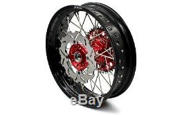 Kke 17 Inch Supermoto Complete Wheel Rim Set Fit Honda Xr650r 2000-2008 Disc Cnc