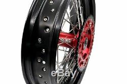 Kke 17 Inch Supermoto Complete Wheel Rim Set Fit Honda Xr650r 2000-2008 Disc Cnc