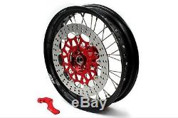 Kke 17 Inch Supermoto Complete Wheel Rim Set Fit Honda Xr650r 2000-2008 Disc Cnc