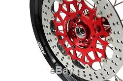 Kke 17 Inch Supermoto Complete Wheel Rim Set Fit Honda Xr650r 2000-2008 Disc Cnc