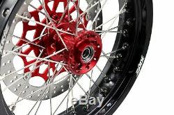 Kke 17 Inch Supermoto Complete Wheel Rim Set Fit Honda Xr650r 2000-2008 Disc Cnc