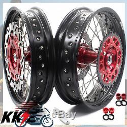 Kke 17 Supermoto Complete Wheel Rim Set Fit Suzuki Rmz450 2005 Rmz250 2007-2020