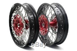 Kke 17 Supermoto Complete Wheel Rim Set Fit Suzuki Rmz450 2005 Rmz250 2007-2020