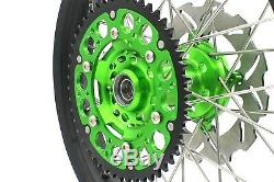 Kke 21 18 Enduro Complete Wheels Rims For Kawasaki Kx125 Kx250 1993-2002 Green