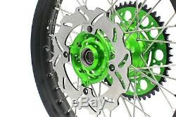 Kke 21 18 Enduro Complete Wheels Rims For Kawasaki Kx125 Kx250 1993-2002 Green