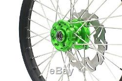 Kke 21 18 Enduro Complete Wheels Rims For Kawasaki Kx125 Kx250 1993-2002 Green