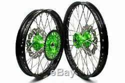 Kke 21 18 Enduro Complete Wheels Rims For Kawasaki Kx125 Kx250 1993-2002 Green