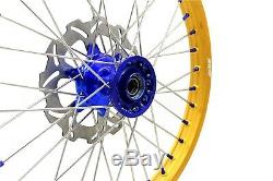 Kke 21 19 Cast MX Complete Wheel Set Fit Yamaha Yz125 Yz250 2017-2020 Gold Rim