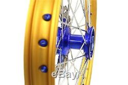 Kke 21 19 Cast MX Complete Wheel Set Fit Yamaha Yz125 Yz250 2017-2020 Gold Rim