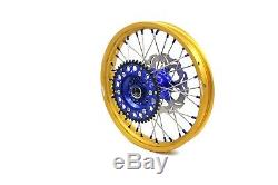 Kke 21 19 Cast MX Complete Wheel Set Fit Yamaha Yz125 Yz250 2017-2020 Gold Rim