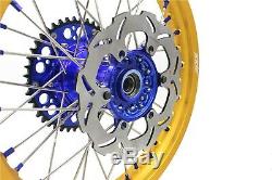 Kke 21 19 Cast MX Complete Wheel Set Fit Yamaha Yz125 Yz250 2017-2020 Gold Rim