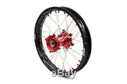 Kke 21/19 Complete MX Wheel Rim For Honda Crf250r 2014-2019 Crf450r Red Nipple