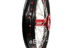 Kke 21/19 Complete MX Wheel Rim For Honda Crf250r 2014-2019 Crf450r Red Nipple