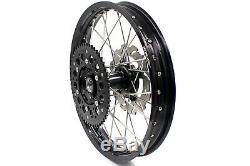 Kke 21/19 Complete MX Wheel Rim For Honda Crf250r 2014 Crf450r 2013 Black Hub