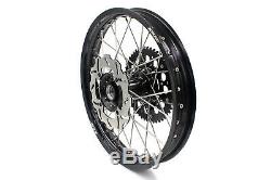 Kke 21/19 Complete MX Wheel Rim For Honda Crf250r 2014 Crf450r 2013 Black Hub
