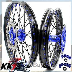 Kke 21/19 Complete MX Wheel Rim Set Fit For Yamaha Yz250f Yz450f 2016-2020 Blue