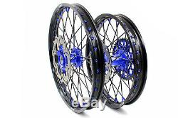 Kke 21/19 Complete MX Wheel Rim Set Fit For Yamaha Yz250f Yz450f 2016-2020 Blue