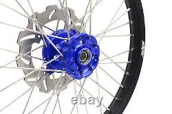 Kke 21 19 Complete MX Wheel Rim Set For Kawasaki Kx125 Kx250 1993-2002 Blue