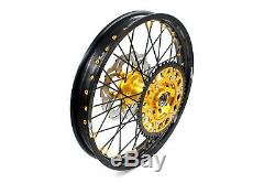 Kke 21 19 Complete MX Wheels Rims Fit Suzuki Rm125 Rm250 2001-2008 Black Spoke