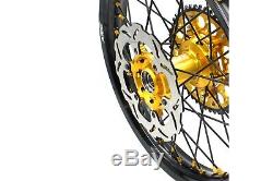 Kke 21 19 Complete MX Wheels Rims Fit Suzuki Rm125 Rm250 2001-2008 Black Spoke