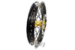 Kke 21 19 Complete MX Wheels Rims Fit Suzuki Rm125 Rm250 2001-2008 Black Spoke