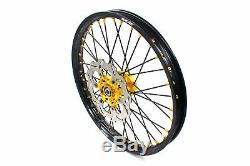 Kke 21 19 Complete MX Wheels Rims Fit Suzuki Rm125 Rm250 2001-2008 Black Spoke