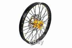 Kke 21 19 Complete MX Wheels Rims Fit Suzuki Rm125 Rm250 2001-2008 Black Spoke