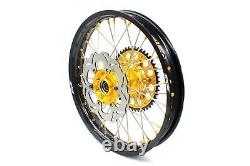 Kke 21 19 Complete MX Wheels Rims Fit Suzuki Rm125 Rm250 2001-2008 Gold Nipple