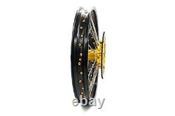 Kke 21 19 Complete MX Wheels Rims Fit Suzuki Rm125 Rm250 2001-2008 Gold Nipple