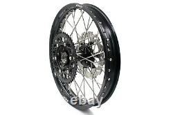 Kke 21 19 MX Complete Wheel Rim Set Fit Suzuki Rm125 Rm250 2001-2008 Black Hub