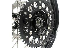 Kke 21 19 MX Complete Wheel Rim Set Fit Suzuki Rm125 Rm250 2001-2008 Black Hub