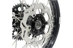 Kke 21 19 MX Complete Wheel Rim Set Fit Suzuki Rm125 Rm250 2001-2008 Black Hub