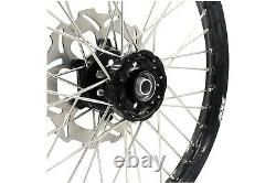 Kke 21 19 MX Complete Wheel Rim Set Fit Suzuki Rm125 Rm250 2001-2008 Black Hub