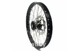 Kke 21 19 MX Complete Wheel Rim Set Fit Suzuki Rm125 Rm250 2001-2008 Black Hub