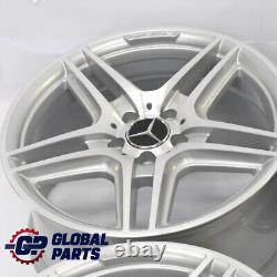 Mercedes W204 Silver AMG Complete Set 4x Alloy Wheel Rim 18 5 Double Spoke